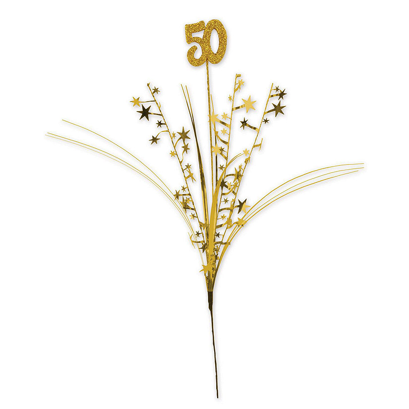 Beistle - Glittered "50" Metallic Star Spray - 12 Pack Image
