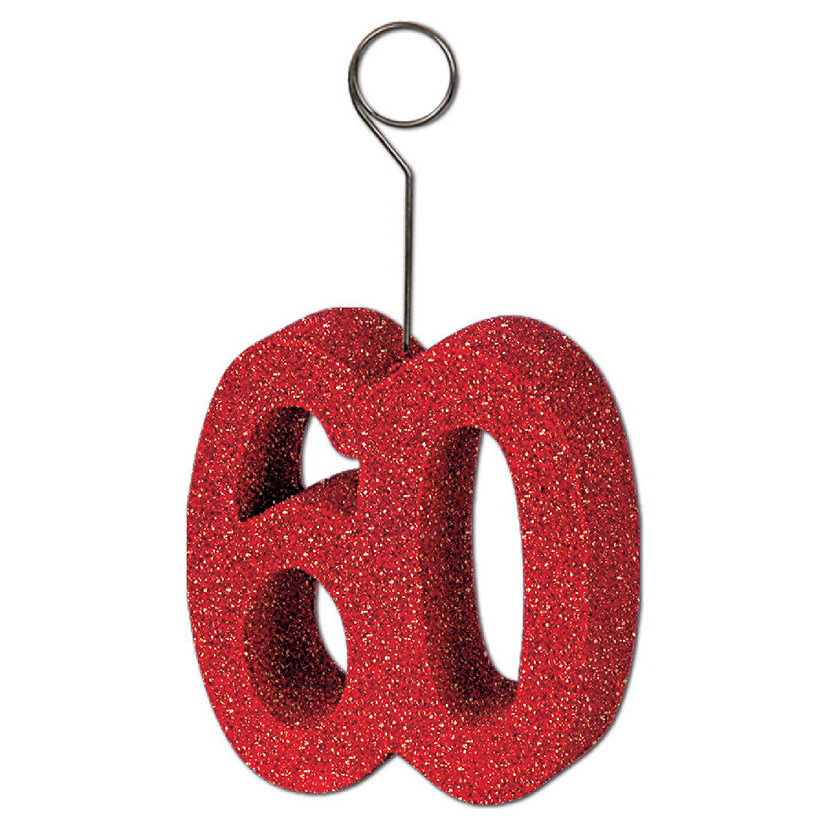 Beistle - Glittered "60" Photo/Balloon Holder - 6 Pack Image