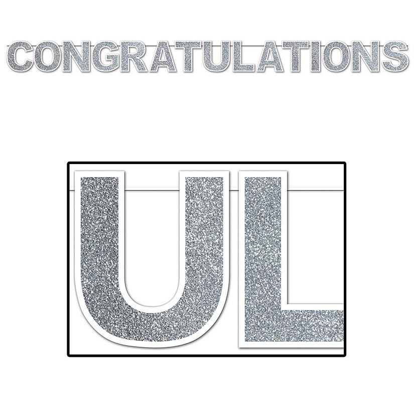 Beistle - Glittered Congratulations Streamer - 12 Pack Image