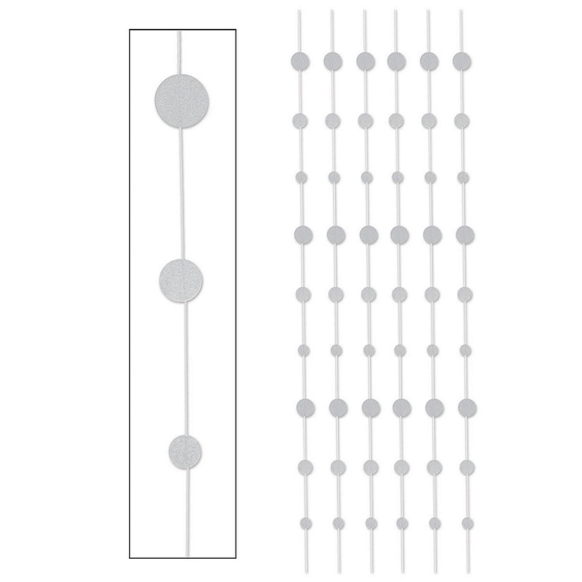 Beistle - Glittered Dot Stringers - Silver - 12 Pack Image
