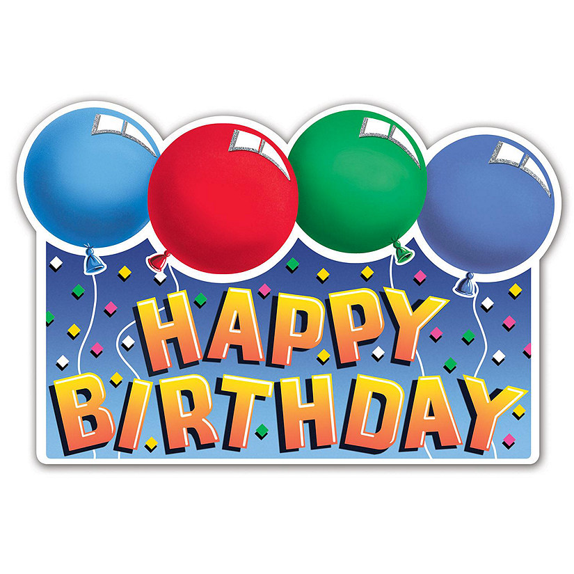 Beistle - Glittered Happy Birthday Sign - 12 Pack Image