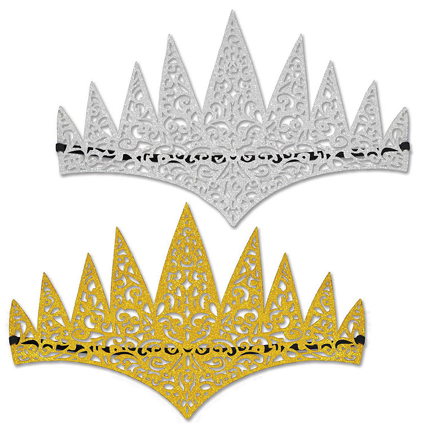 Beistle - Glittered Laser Cut Tiaras - 12 Pack Image