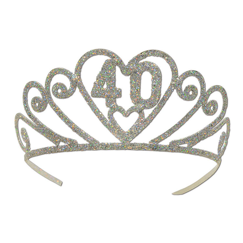 Beistle - Glittered Metal 40thTiara - 6 Pack Image