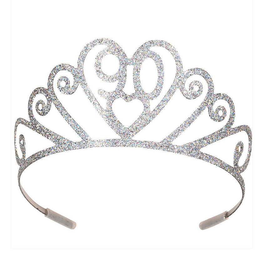 Beistle - Glittered Metal "90" Tiara - 6 Pack Image