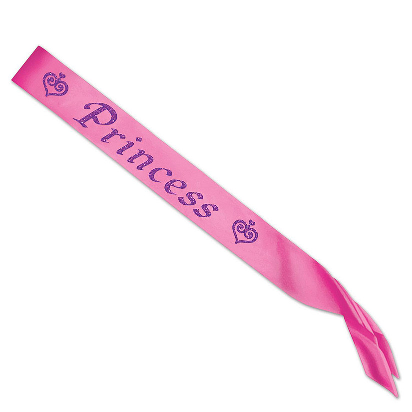 Beistle - Glittered Princess Satin Sash - 6 Pack Image