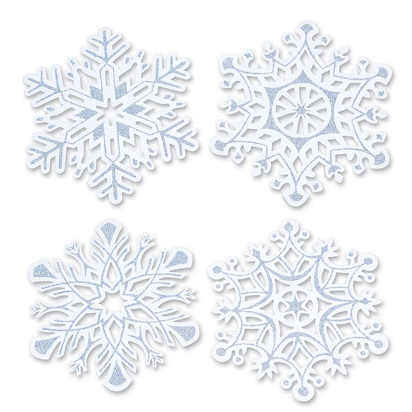Beistle - Glittered Snowflake Cutouts - 24 Pack Image