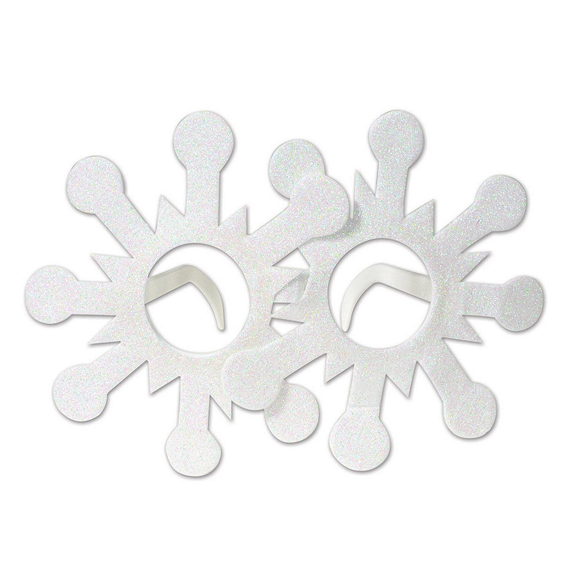 Beistle - Glittered Snowflake Glasses - 12 Pack Image