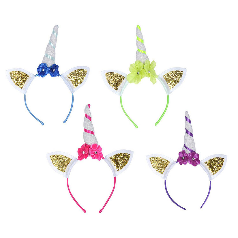 Beistle - Glittered Unicorn Headbands - 6 Pack Image