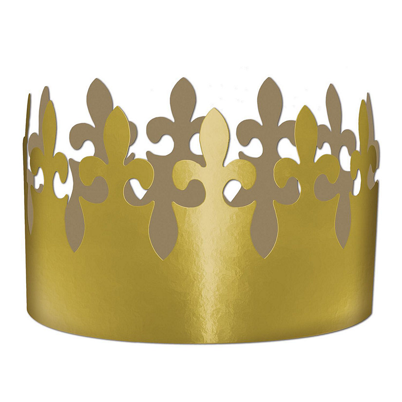 Beistle - Gold Foil Fleur De Lis Crown - 72 Pack Image