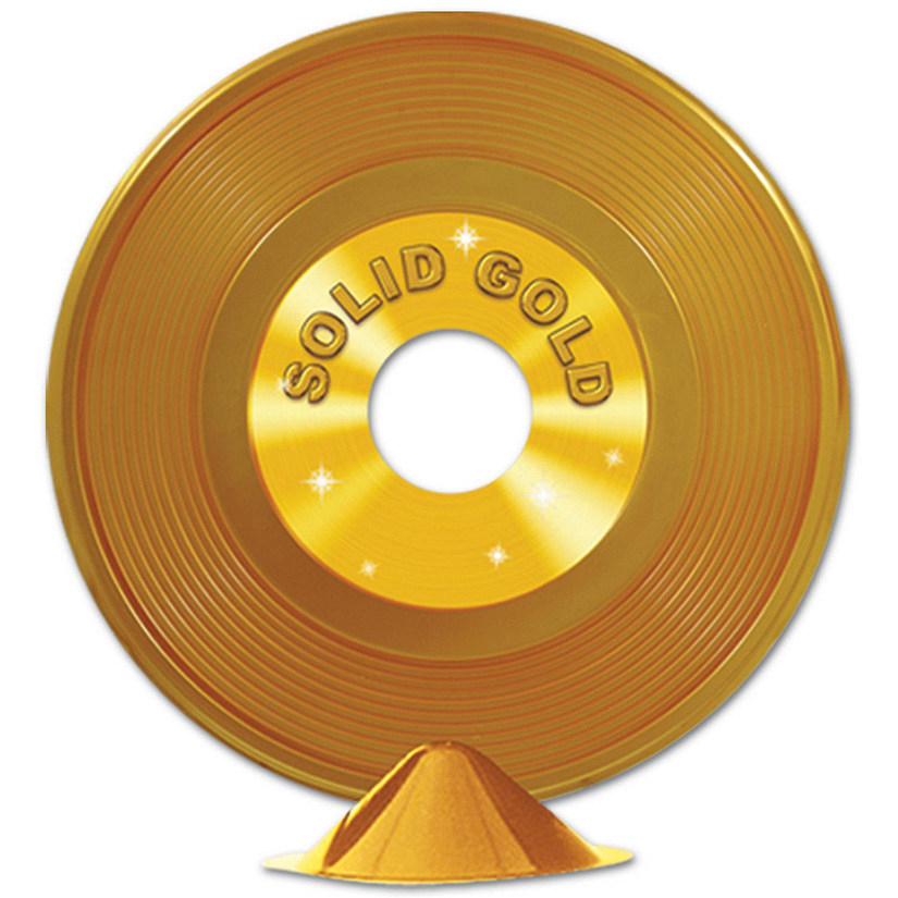 Beistle - Gold Plastic Record Centerpiece - 12 Pack Image