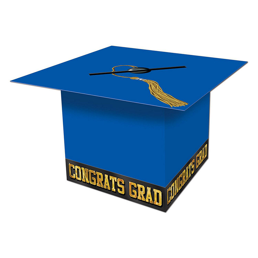 Beistle - Grad Cap Card Box - Blue - 6 Pack Image