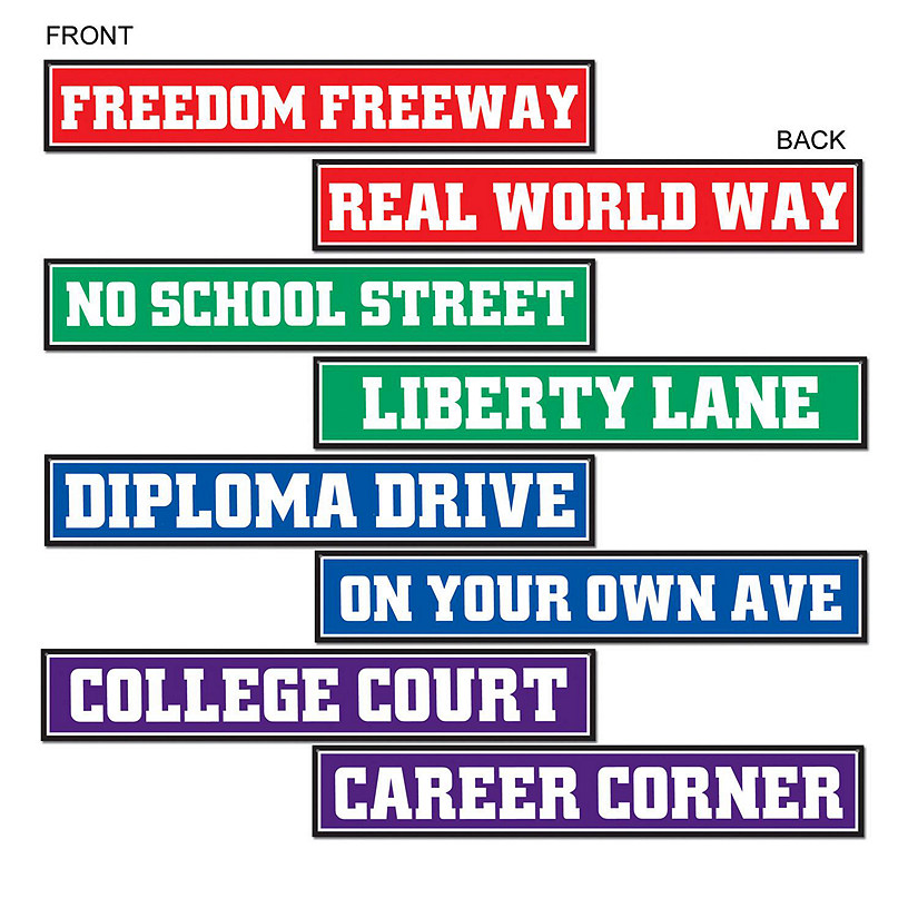 Beistle - Graduation Street Sign Cutouts - 12 Pack Image
