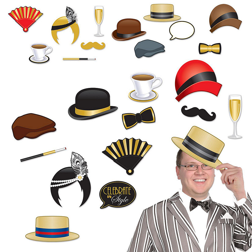 Beistle - Great 20's Photo Fun Signs - 12 Pack Image