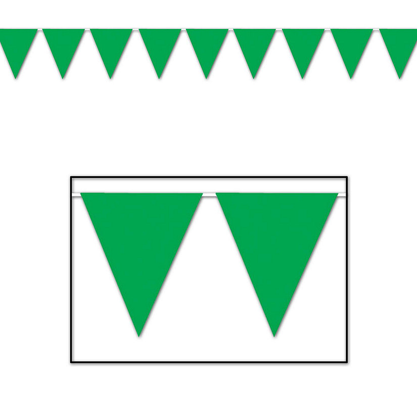 Beistle - Green Pennant Banner - 12 Pack Image