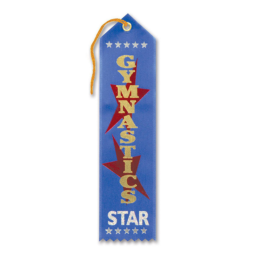 Beistle - Gymnastics Star Award Ribbon - 6 Pack Image