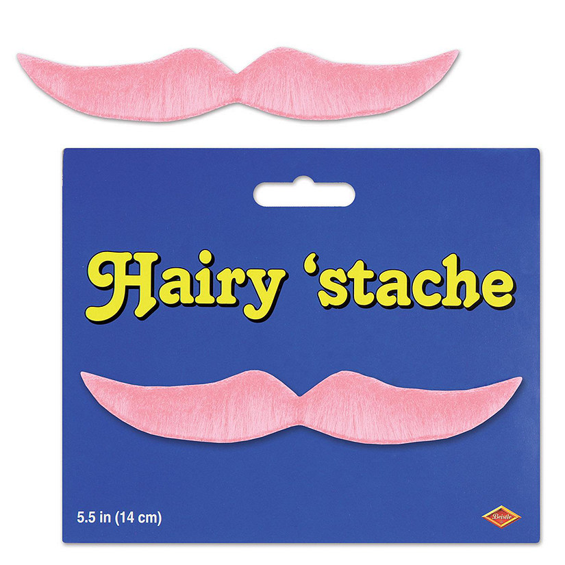 Beistle - Hairy 'stache - Pink - 12 Pack Image
