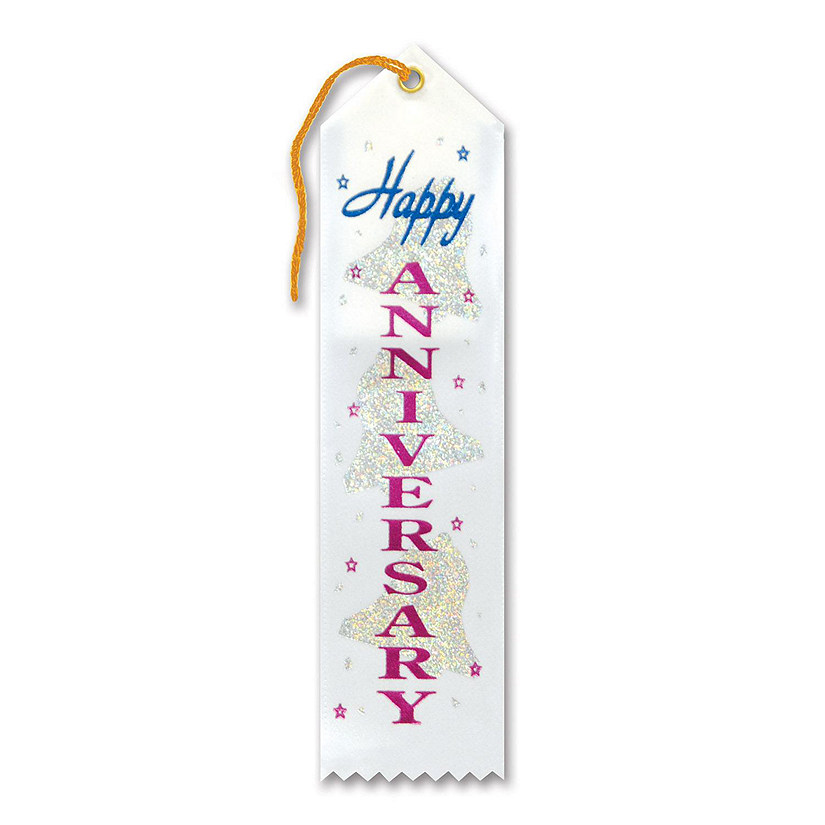 Beistle - Happy Anniversary Award Ribbon - 6 Pack Image