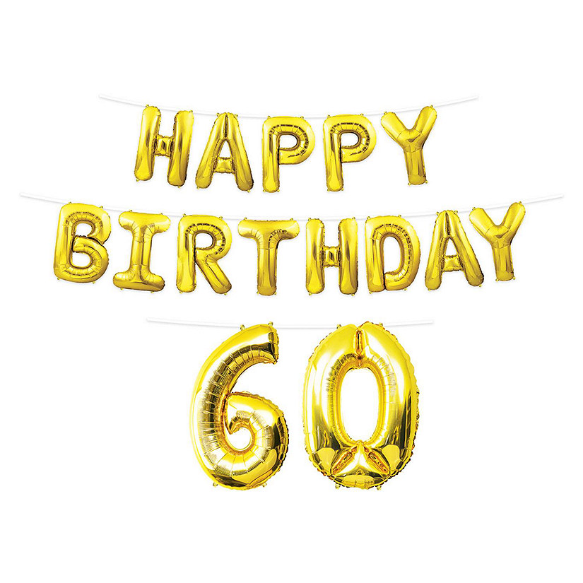 Beistle - Happy Birthday "60" Balloon Streamer - 6 Pack Image