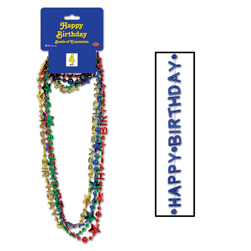 Beistle - Happy Birthday Beads-Of-Expression - 12 Pack Image
