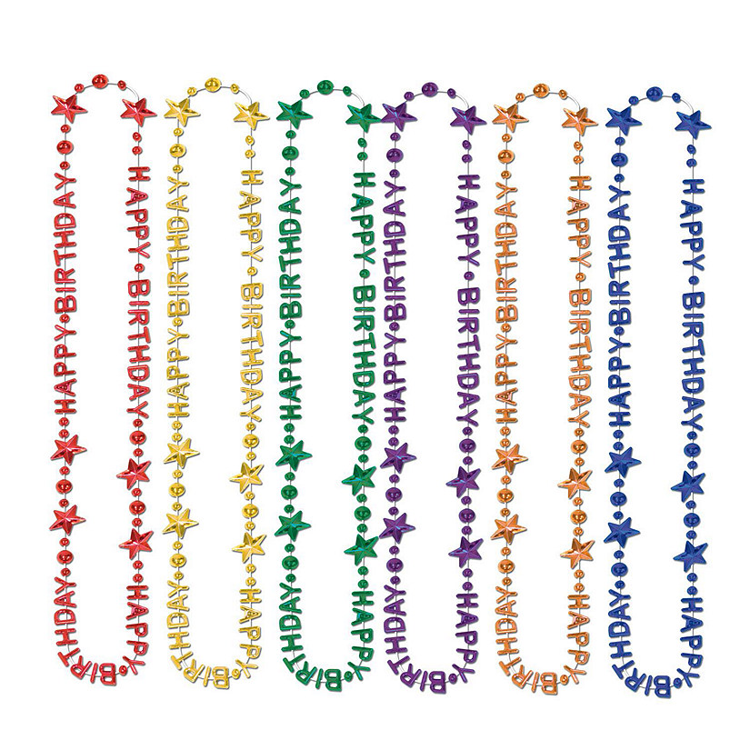 Beistle - Happy Birthday Beads-Of-Expression - 12 Pack Image