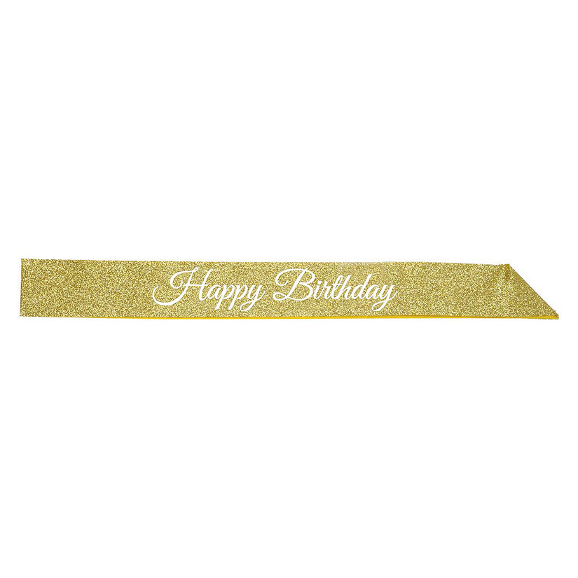 Beistle - Happy Birthday Glittered Sash - 6 Pack Image
