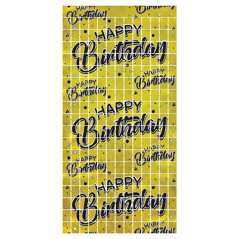 Beistle - Happy Birthday Metallic Square Curtain - 6 Pack Image