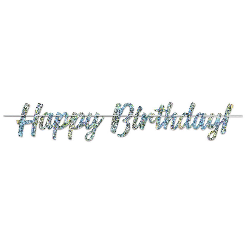 Beistle Happy Birthday! Streamer Silver Color 12 Pack Oriental