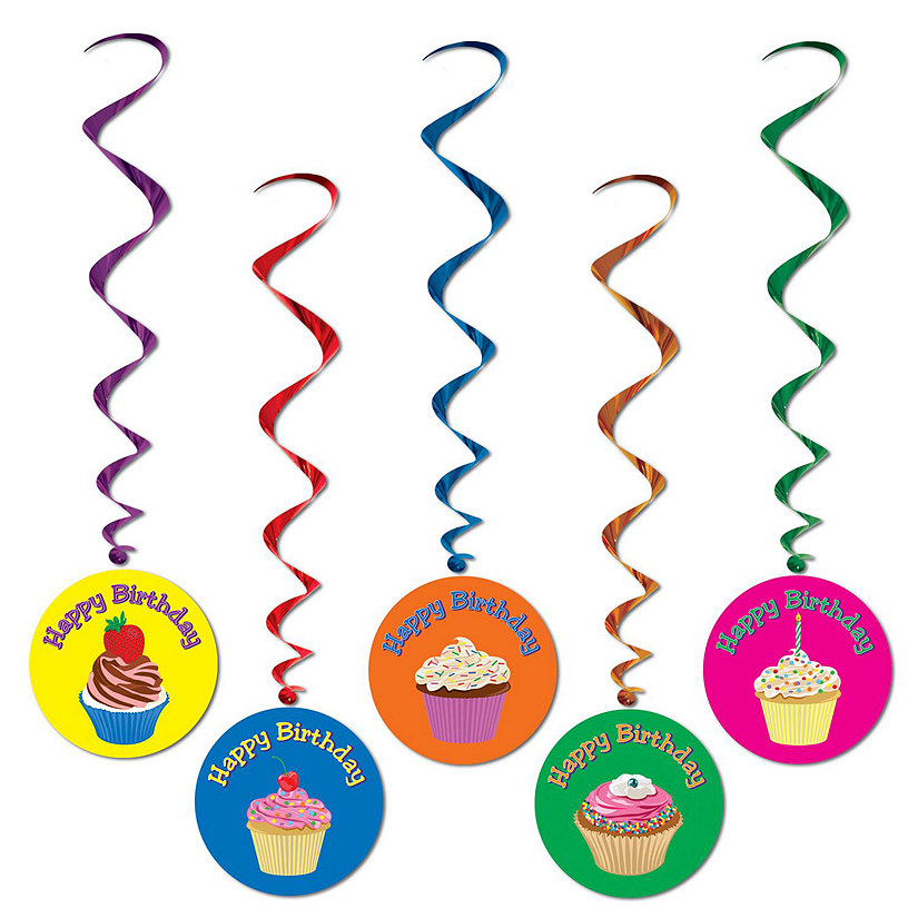 Beistle - Happy Birthday Whirls - 3' 4" - 6 Pack Image