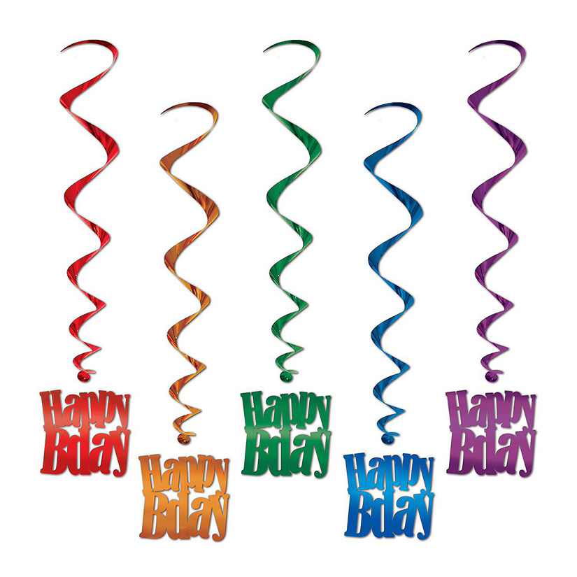Beistle - Happy Birthday Whirls - 33" - 6 Pack Image