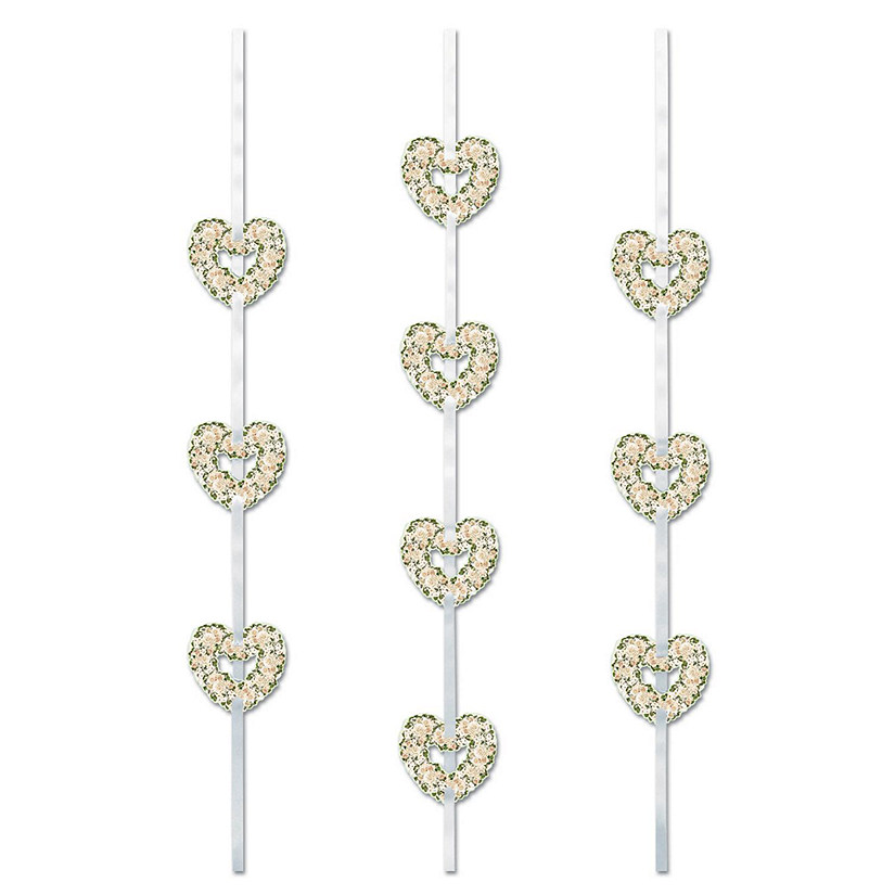 Beistle - Heart Ribbon Stringers - White - 12 Pack Image