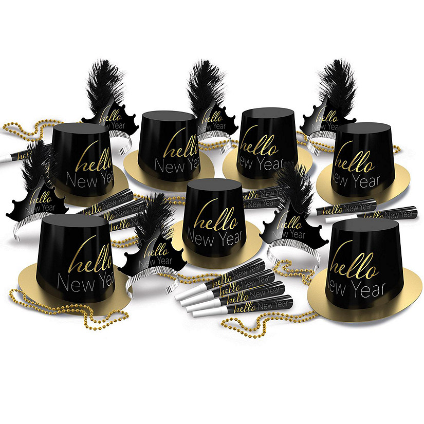 Beistle - Hello New Year Assorted for 50 - Golden - 1 Pack Image