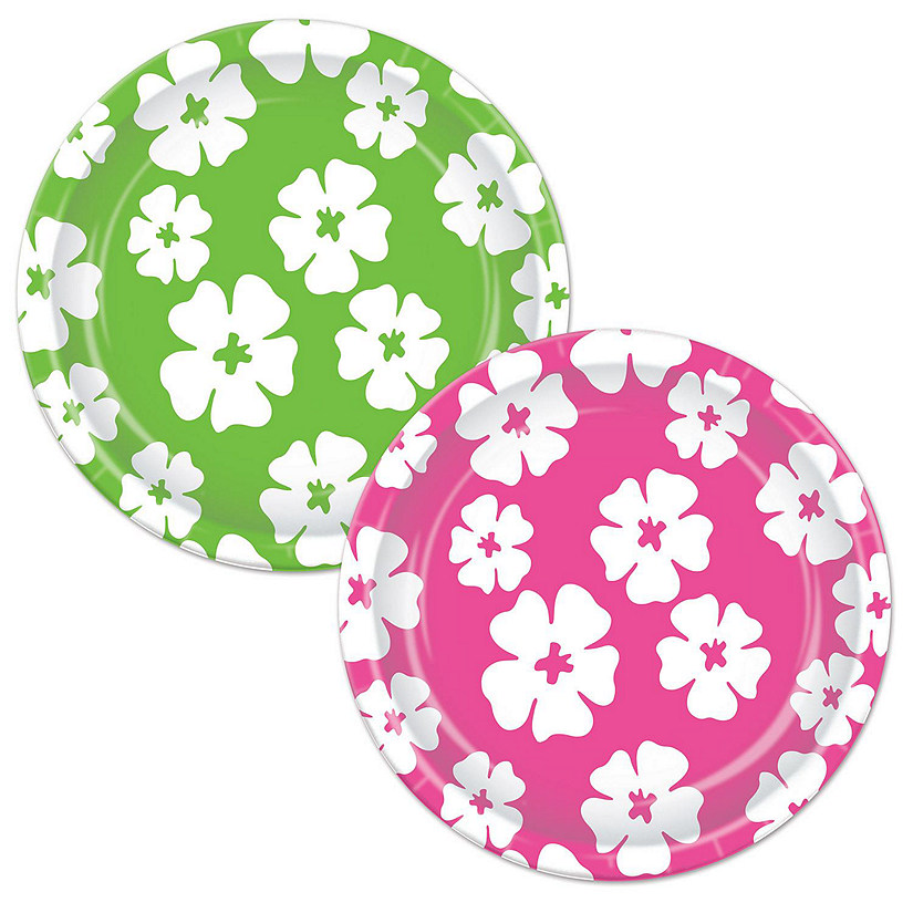 Beistle - Hibiscus Plates - 7" - 12 Pack Image