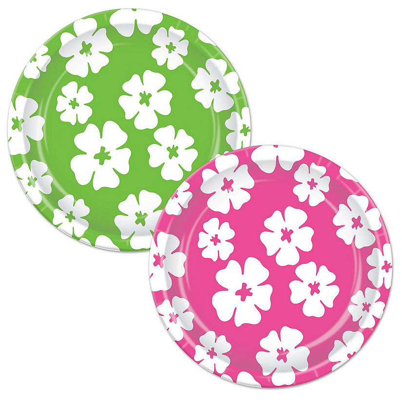 Beistle - Hibiscus Plates - 9" - 12 Pack Image