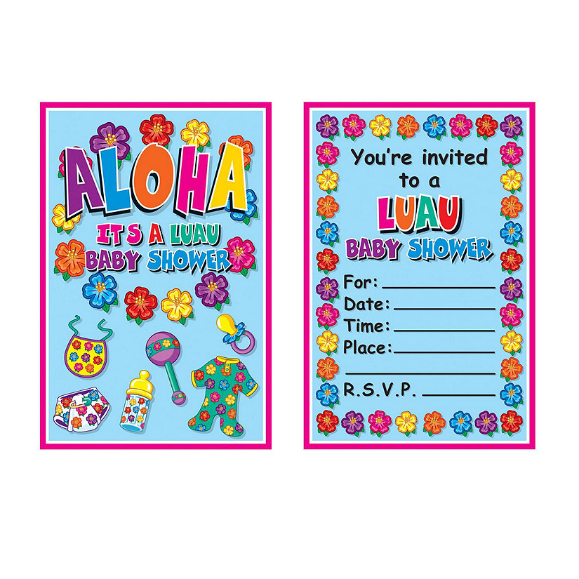 Beistle - Hula Baby Invitations - 12 Pack Image