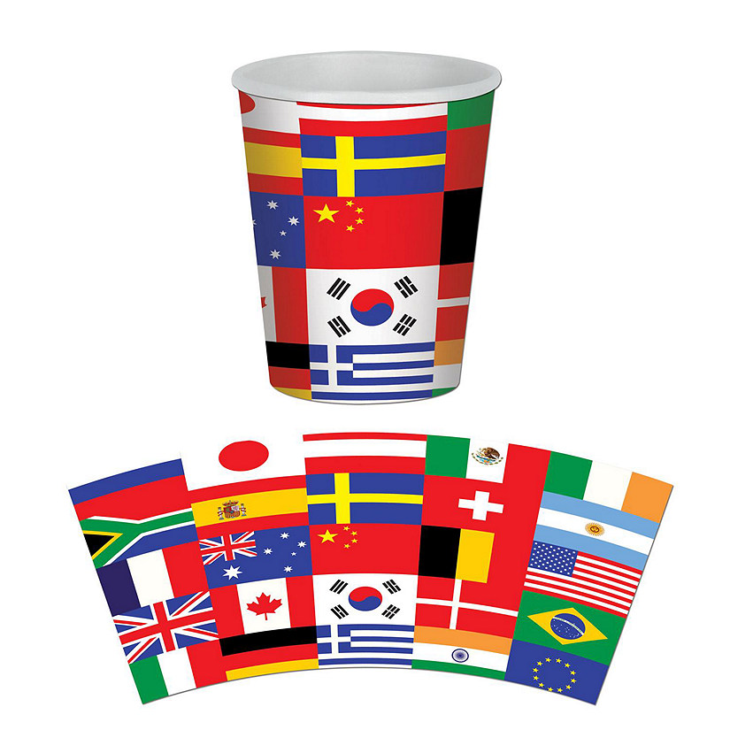Beistle - International Flag Beverage Cups - 12 Pack Image