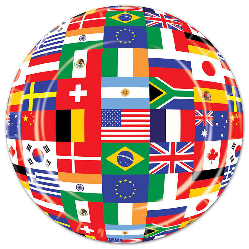 Beistle - International Flag Plates - 9" - 12 Pack Image