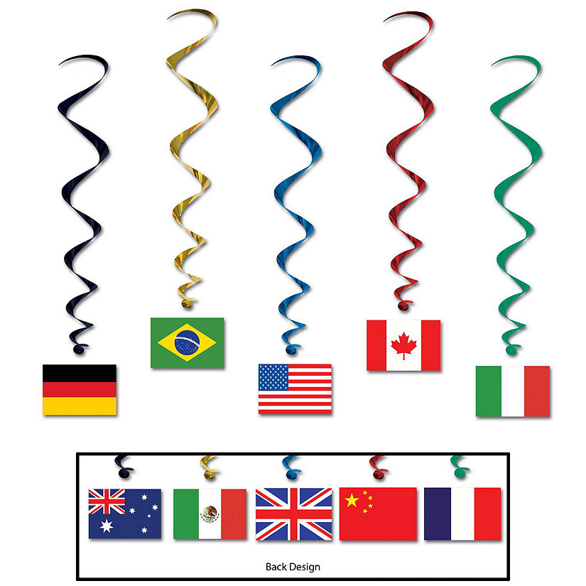 Beistle - International Flag Whirls - 6 Pack Image