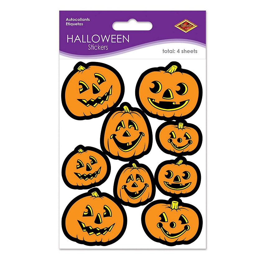 Beistle - Jack-O-Lantern Stickers - 12 Pack Image