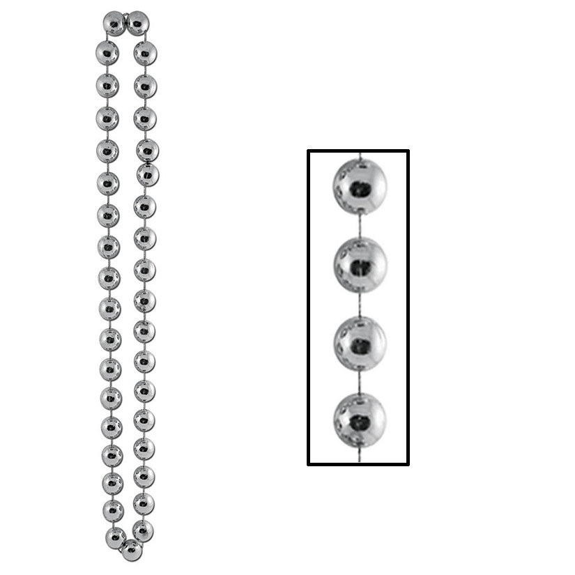 Beistle - Jumbo Party Beads - Silver - 12 Pack Image