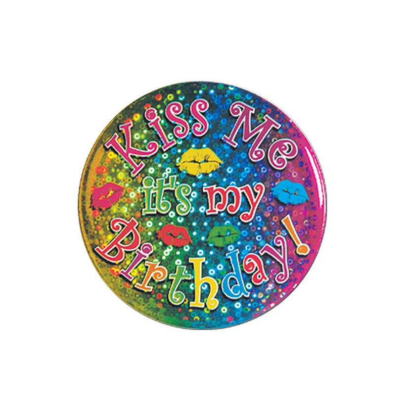 Beistle - Kiss Me It's My Birthday! Button - 12 Pack Image