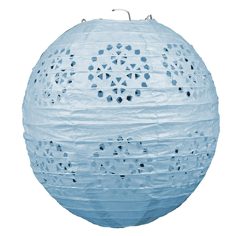 Beistle - Lace Paper Lanterns - Light Blue - 6 Pack Image