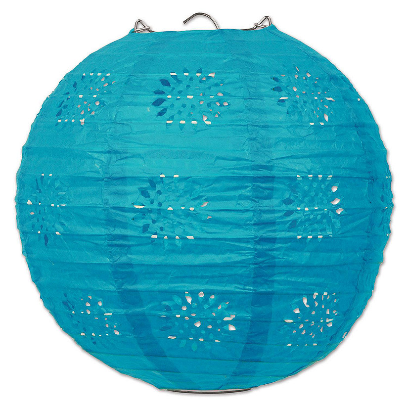 Beistle - Lace Paper Lanterns - Teal - 6 Pack Image
