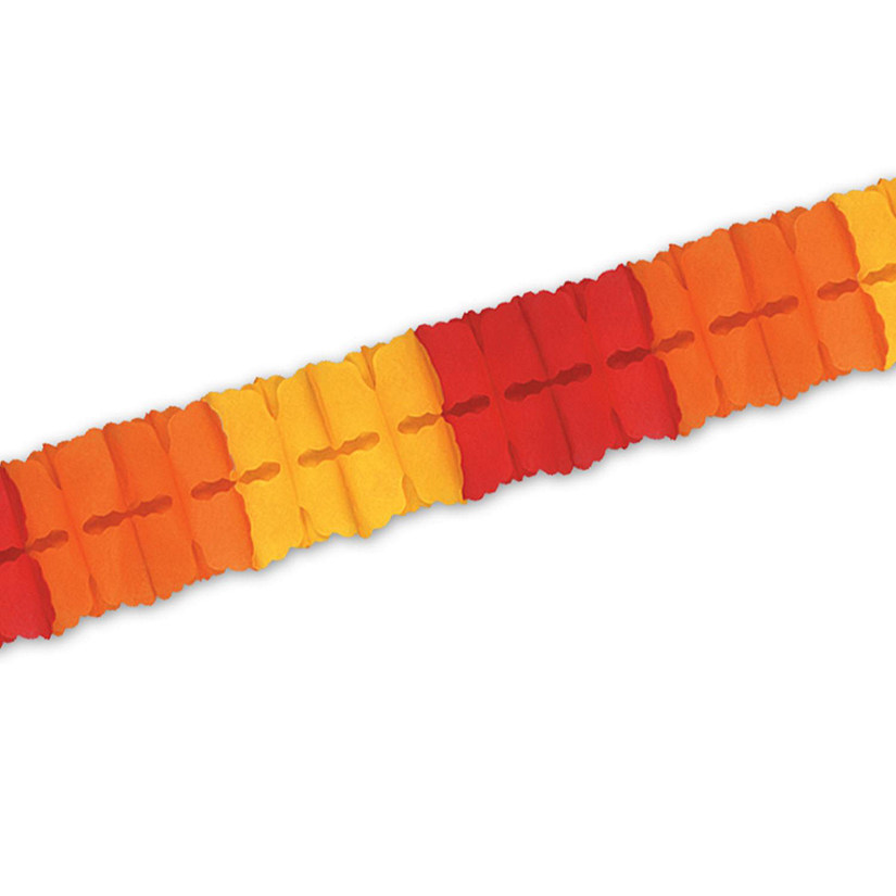 Beistle - Leaf Garland - Green, Orange and Red - 24 Pack Image
