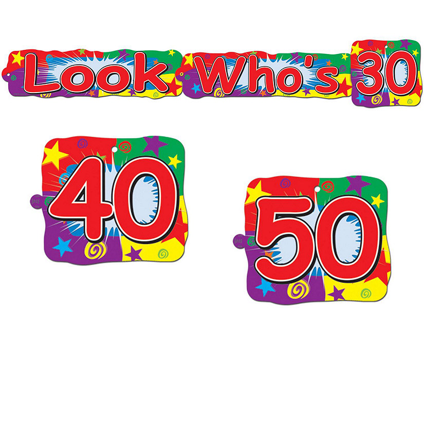 Beistle - Look Who's (30/40/50) Streamer - 12 Pack Image