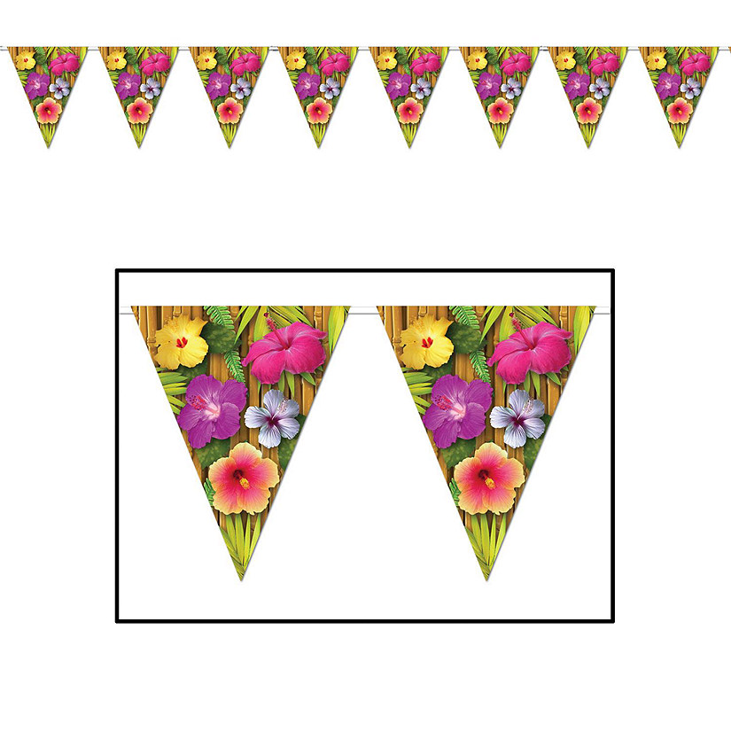 Beistle - Luau Pennant Banner - 12 Pack Image