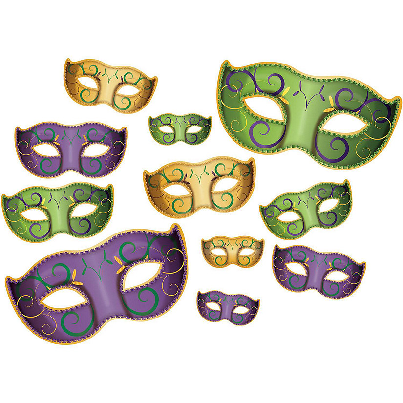 Beistle - Mardi Gras Mask Cutouts - 12 Pack Image