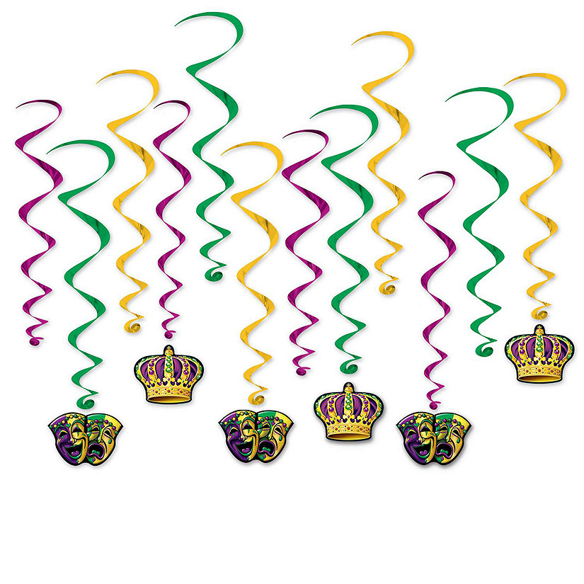 Beistle - Mardi Gras Whirls - 6 Pack Image