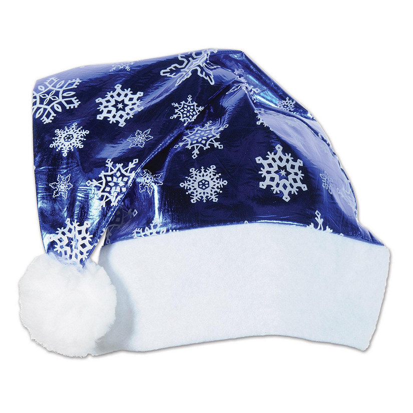 Beistle - Metallic Blue Santa Hat - 12 Pack Image