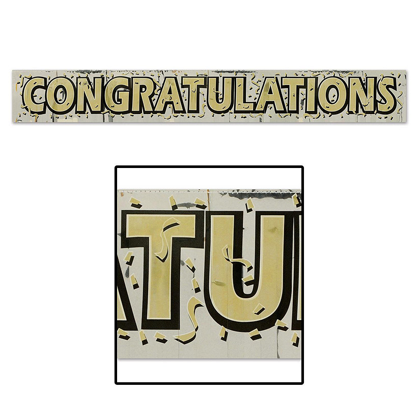 Beistle - Metallic Congratulations Fringe Banner - 12 Pack Image