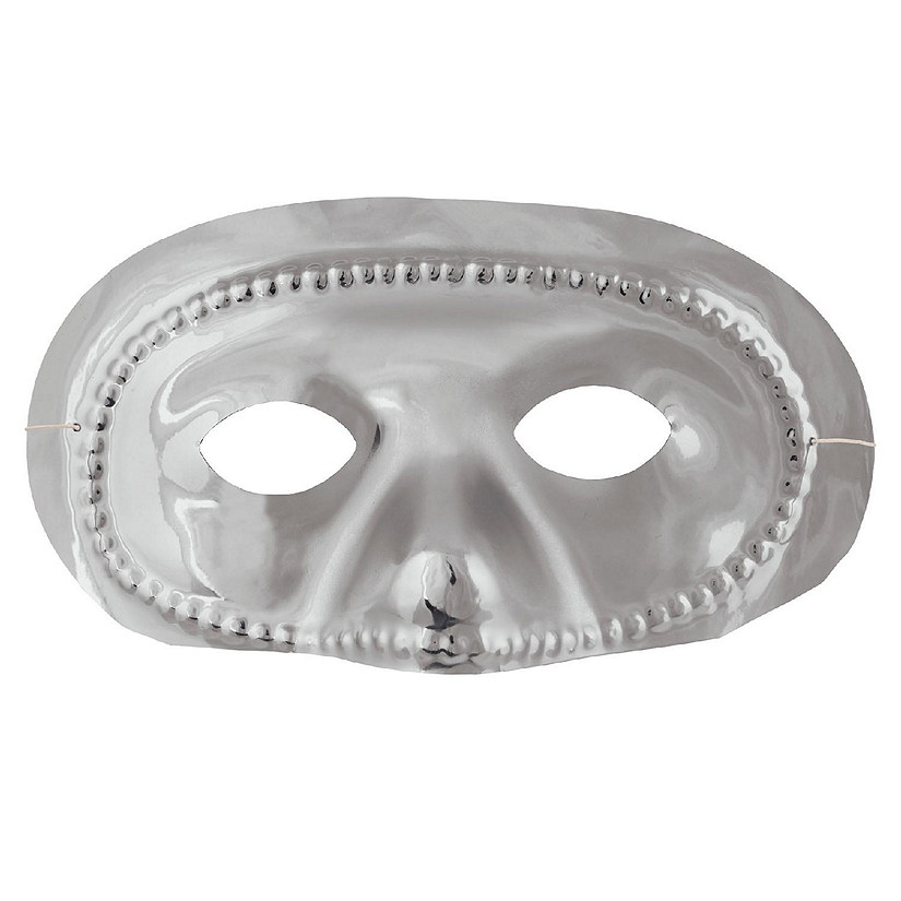 Beistle - Metallic Half Mask - Silver - 24 Pack Image